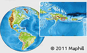 Physical Location Map of the area around 18° 21' 26" N, 69° 37' 30" W