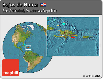 Satellite Location Map of Bajos De Haina