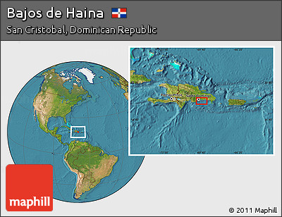 Satellite Location Map of Bajos De Haina
