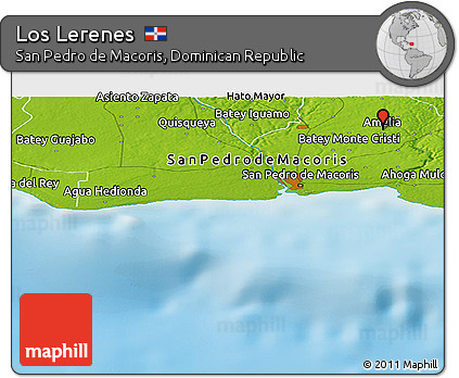 Physical Panoramic Map of Los Lerenes