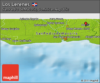 Physical Panoramic Map of Los Lerenes