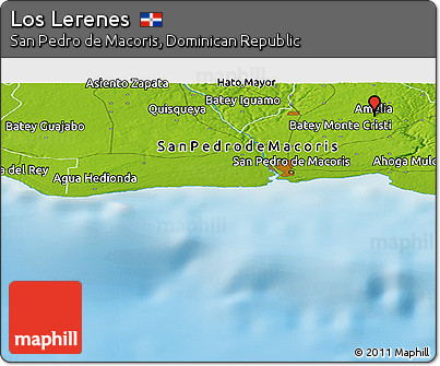 Physical Panoramic Map of Los Lerenes