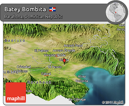 Satellite Panoramic Map of Batey Bombita