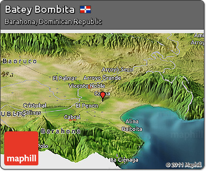 Satellite Panoramic Map of Batey Bombita