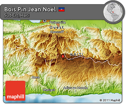 Physical 3D Map of Bois Pin Jean Noël