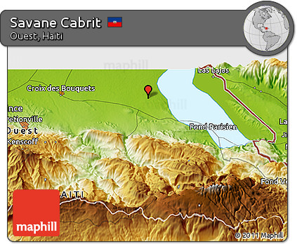 Physical 3D Map of Savane Cabrit