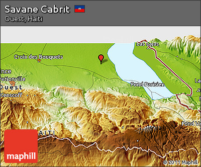 Physical 3D Map of Savane Cabrit