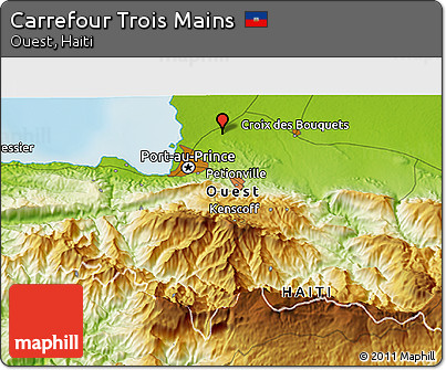 Physical 3D Map of Carrefour Trois Mains