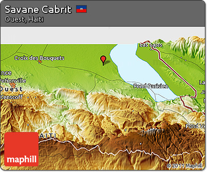 Physical 3D Map of Savane Cabrit