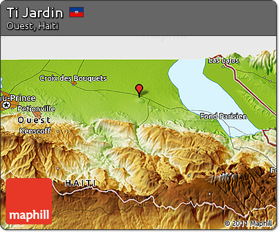 Physical 3D Map of Ti Jardin