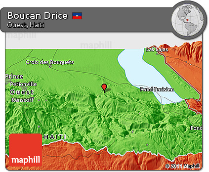 Political 3D Map of Boucan Drice