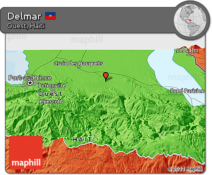 Political 3D Map of Delmar