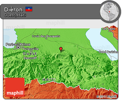 Political 3D Map of Diéron