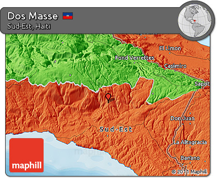Political 3D Map of Dos Masse