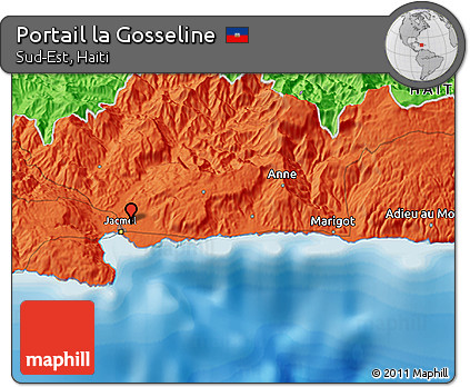 Political 3D Map of Portail La Gosseline