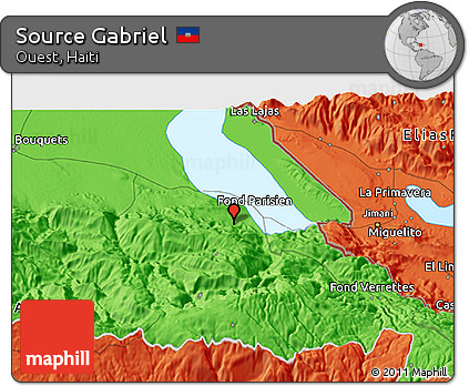 Political 3D Map of Source Gabriel