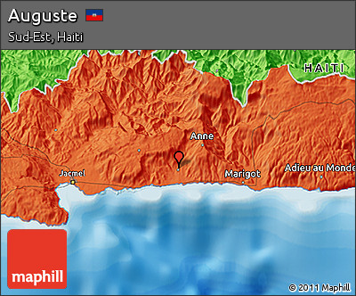 Political 3D Map of Auguste