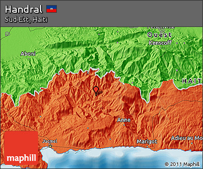 Political 3D Map of Handral