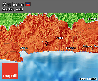 Political 3D Map of Mathurin