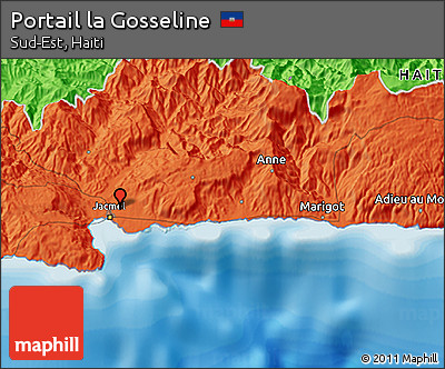 Political 3D Map of Portail La Gosseline