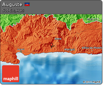 Political 3D Map of Auguste