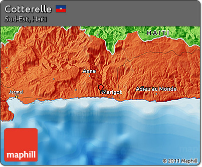 Political 3D Map of Cotterelle