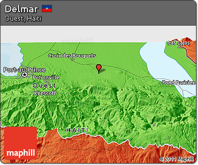 Political 3D Map of Delmar