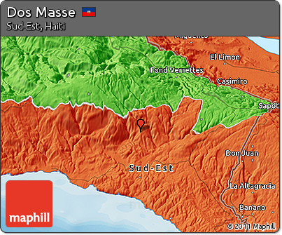 Political 3D Map of Dos Masse