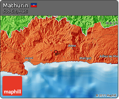 Political 3D Map of Mathurin