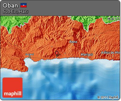 Political 3D Map of Oban
