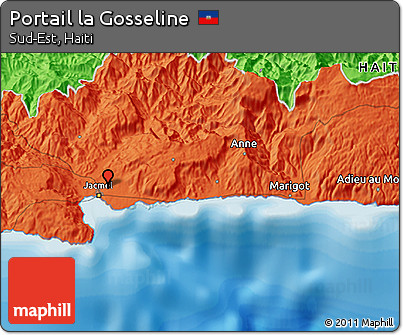 Political 3D Map of Portail La Gosseline