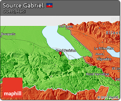 Political 3D Map of Source Gabriel