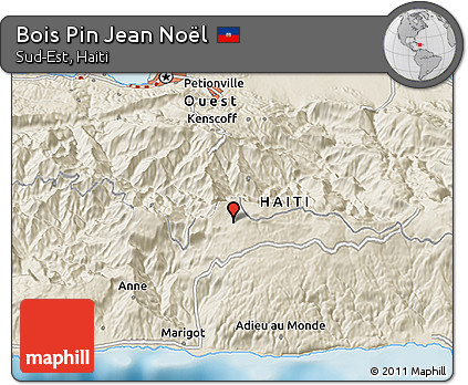 Shaded Relief 3D Map of Bois Pin Jean Noël