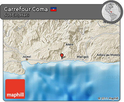 Shaded Relief 3D Map of Carrefour Coma