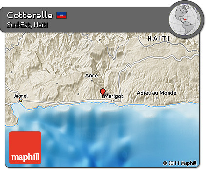 Shaded Relief 3D Map of Cotterelle