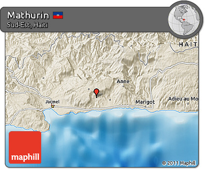 Shaded Relief 3D Map of Mathurin