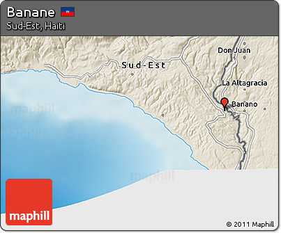 Shaded Relief 3D Map of Banane