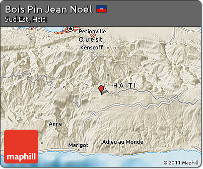 Shaded Relief 3D Map of Bois Pin Jean Noël