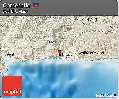Shaded Relief 3D Map of Cotterelle