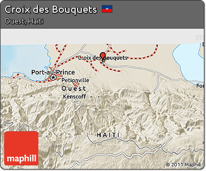 Shaded Relief 3D Map of Croix Des Bouquets