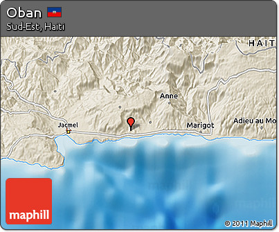Shaded Relief 3D Map of Oban