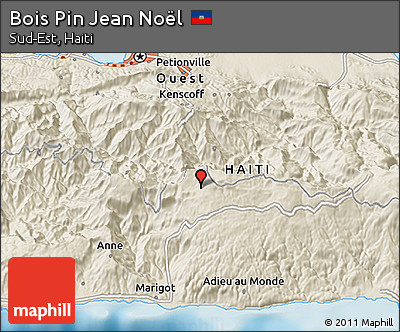 Shaded Relief 3D Map of Bois Pin Jean Noël