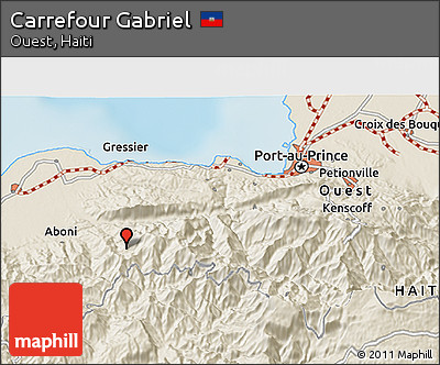 Shaded Relief 3D Map of Carrefour Gabriel