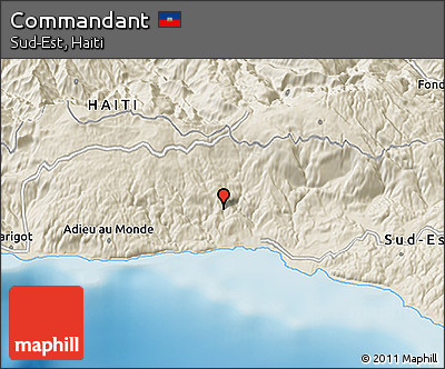 Shaded Relief 3D Map of Commandant