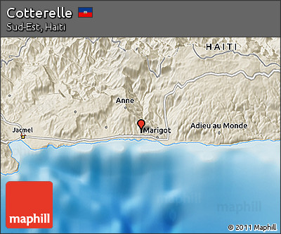 Shaded Relief 3D Map of Cotterelle