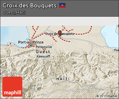 Shaded Relief 3D Map of Croix Des Bouquets
