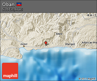 Shaded Relief 3D Map of Oban