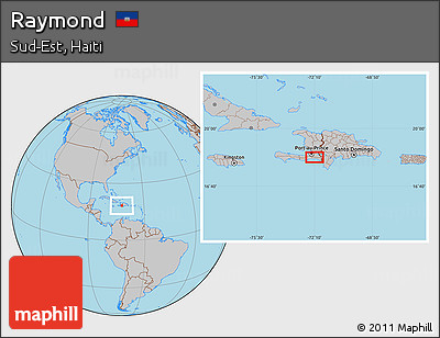 Gray Location Map of Raymond