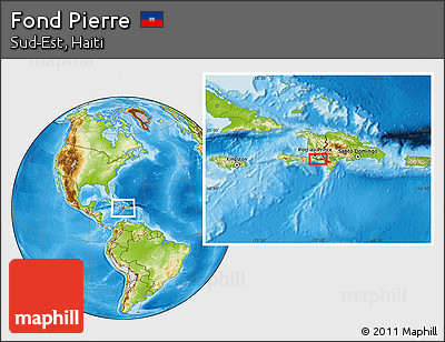 Physical Location Map of Fond Pierre