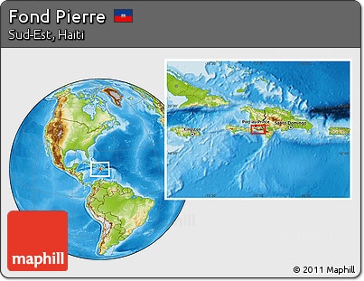 Physical Location Map of Fond Pierre